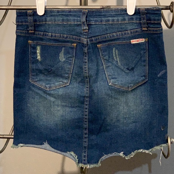 Hudson Distressed Denim Jean Mini Skirt sz 16 - Picture 3 of 10